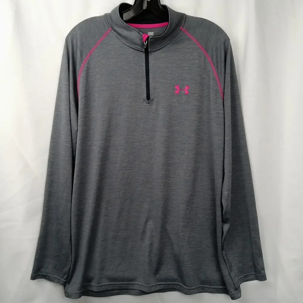 Under Armour Women Loose Heat Gear 1/4 Zip Shirt Gray - Picture 1 of 3